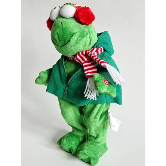 Gemmy Christmas Frog Animated Plush Toy Dancing Singing Apple Bottom Jeans - Picture 9 of 14